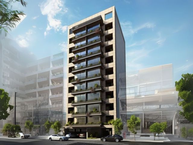 Mid-rise commercial building with modern architectural design