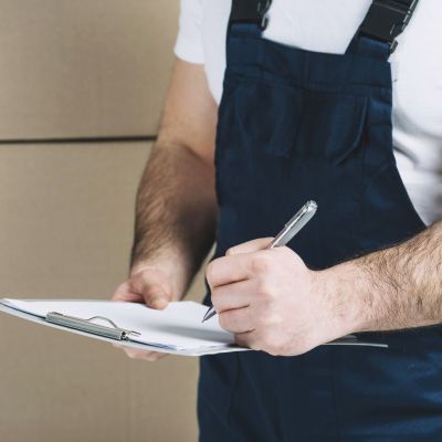 maintenance guy with checklist