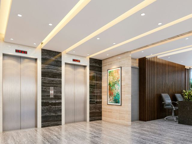 ground floor residential passenger lift image with counter