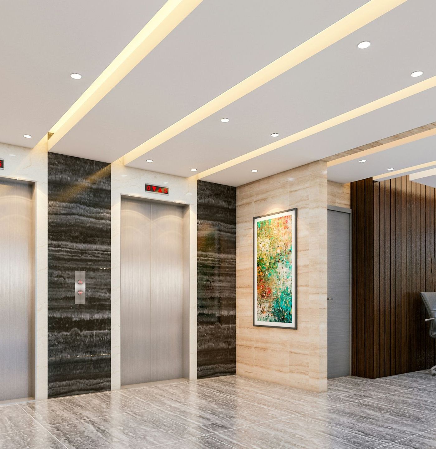 ground floor residential passenger lift image with counter