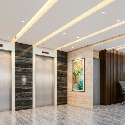 ground floor residential passenger lift image with counter